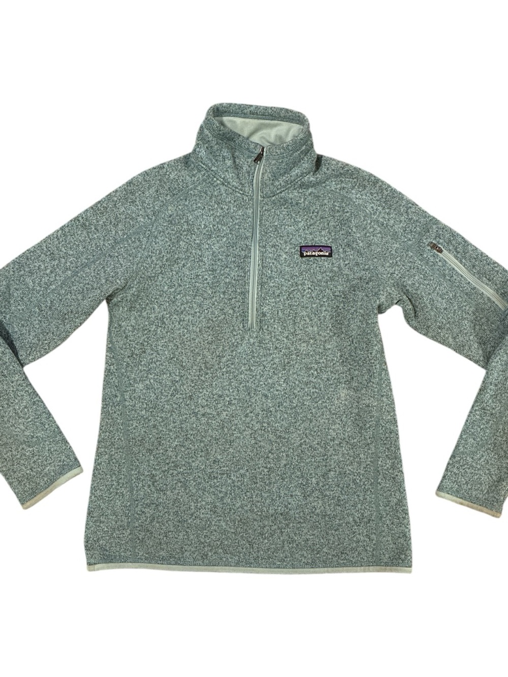 Women’s Patagonia Better Sweater Medium Atoll Blue 1/4 Zip style 25617 - Picture 3 of 5